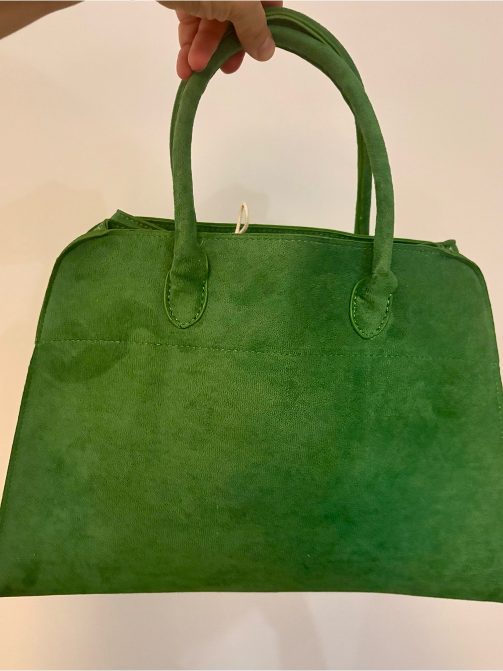 Green Suede Top-Handle Women's Bag. Looks like margeaux from The Row